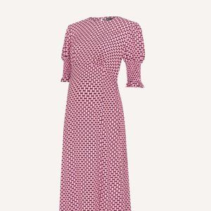 Nobody's Child Maternity Pink Geo Print Luna Midi Dress